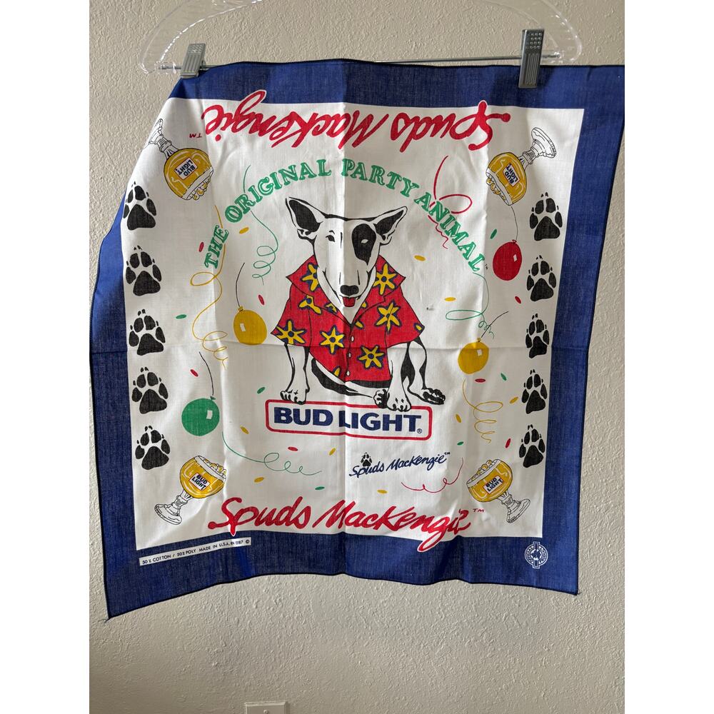 Vintage NOS Bud Light Spuds Mackenzie Bandana